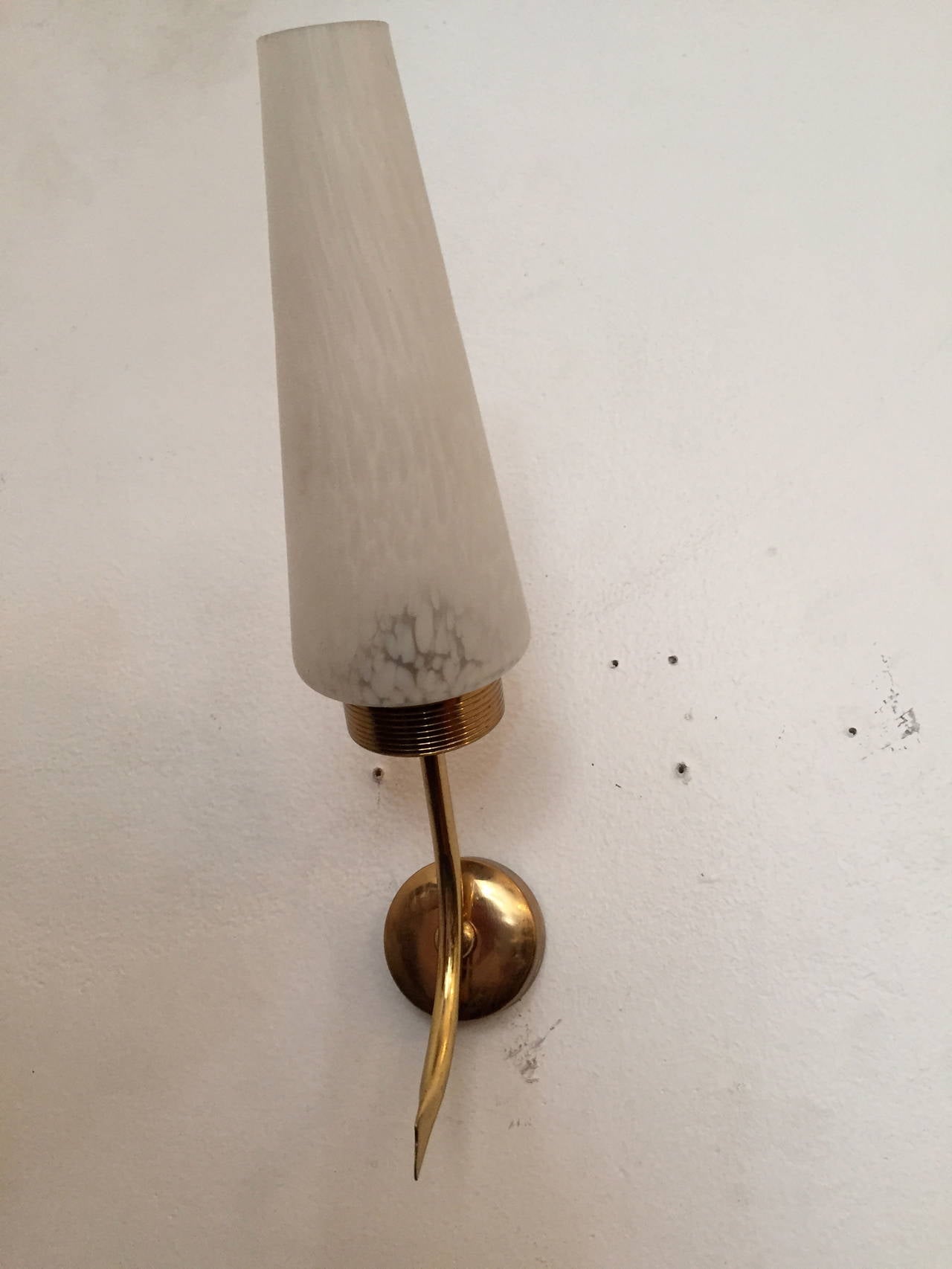 Mid-Century Modern Pair of French 1950s Wall Lights