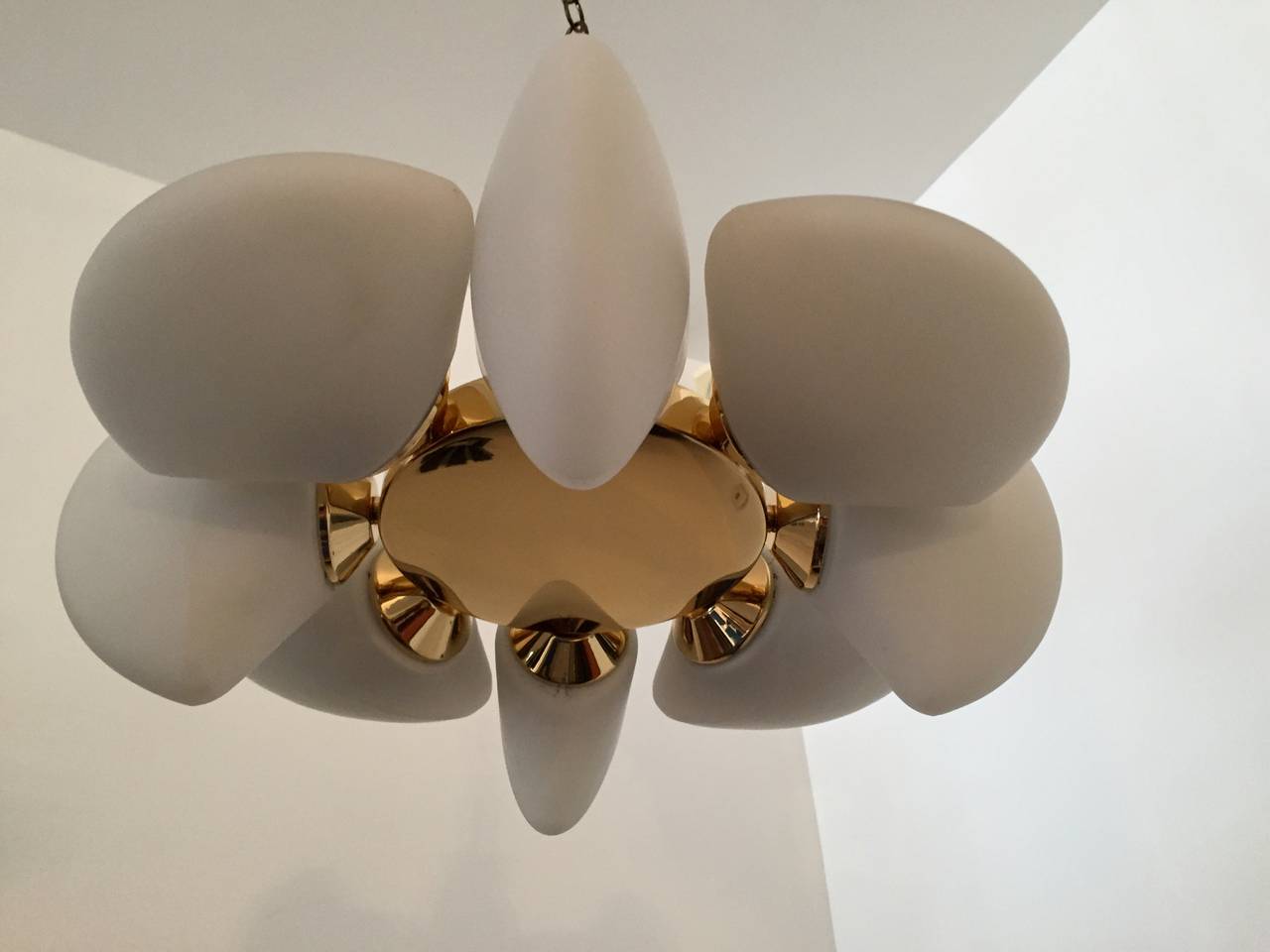 Austrian Jewel Flush Pendant Light In Excellent Condition In New York, NY