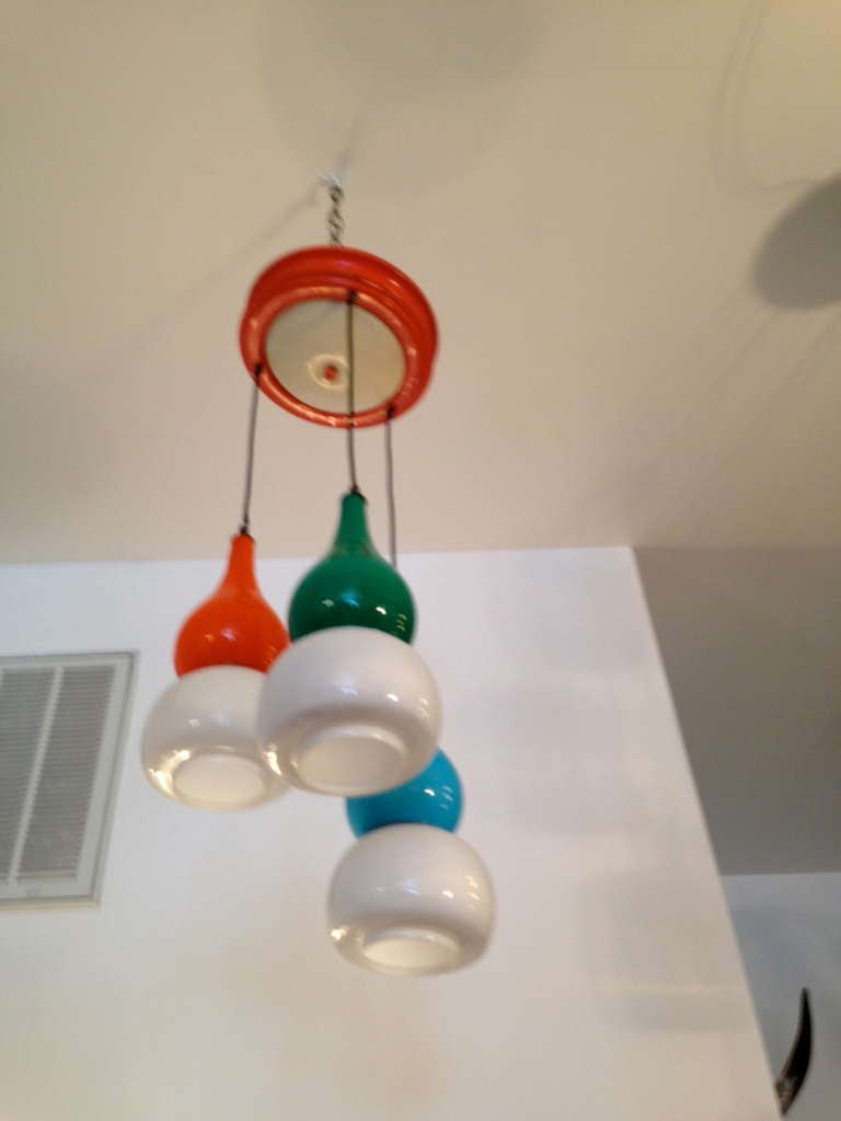 Mid-20th Century Vistosi Italian Glass Pendant For Sale