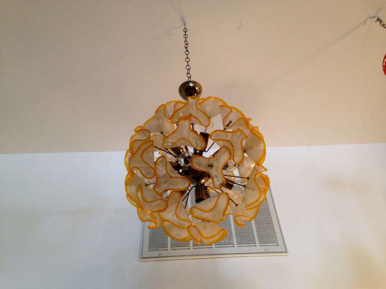 Mid-Century Modern French 1960s Floral Bouquet Chandelier For Sale