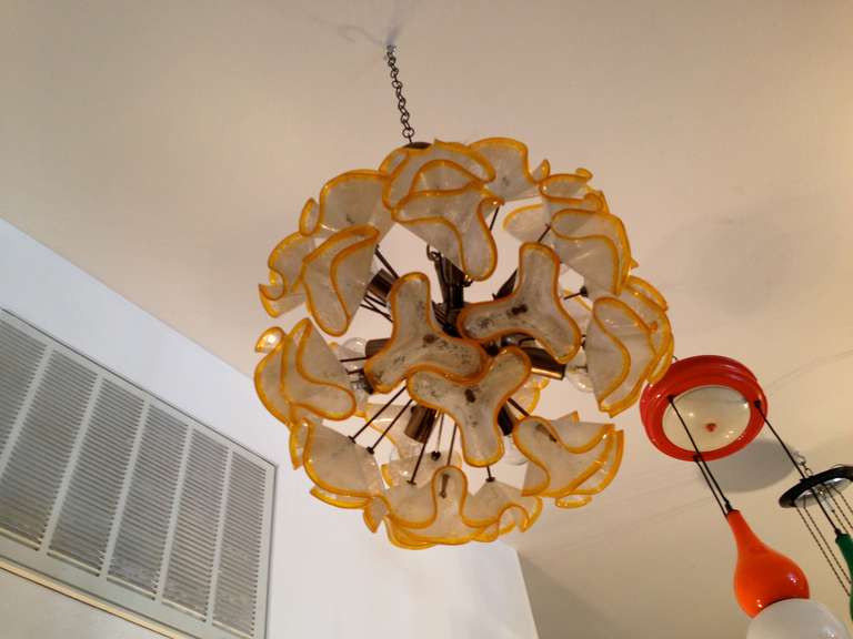 Mid-20th Century French 1960s Floral Bouquet Chandelier For Sale