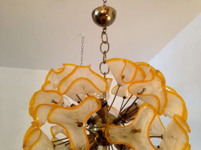 French 1960s Floral Bouquet Chandelier For Sale 1