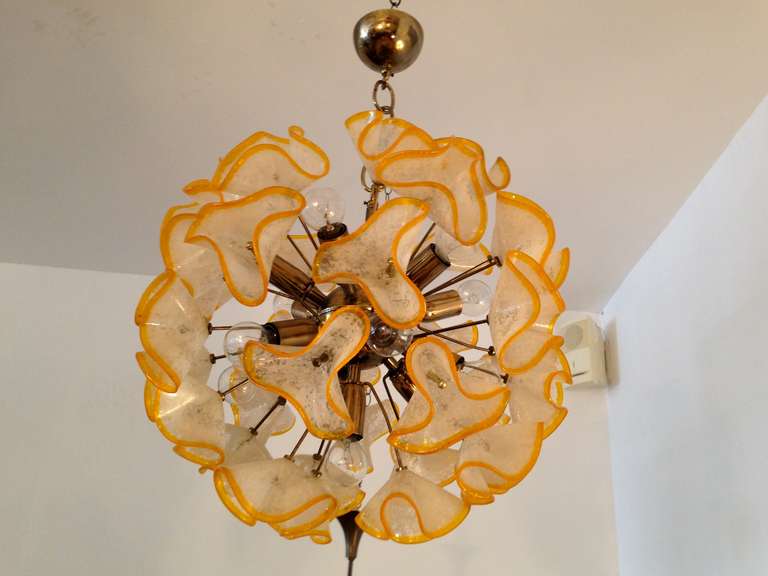 French 1960s Floral Bouquet Chandelier For Sale 3