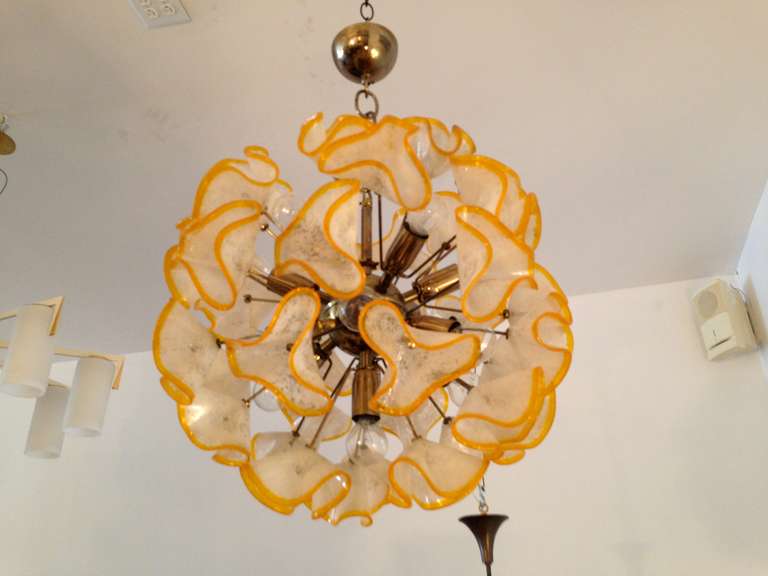 French 1960s Floral Bouquet Chandelier For Sale 4