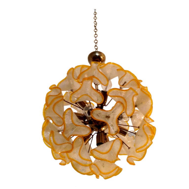 French 1960s Floral Bouquet Chandelier For Sale