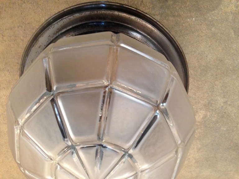 Copper Austrian Secessionist Flush Ceiling Light