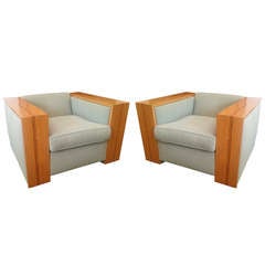 Exceptional California Architectural 1930s Club Chairs