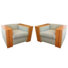 Exceptional California Architectural 1930s Club Chairs