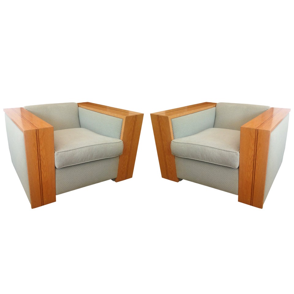 Exceptional California Architectural 1930s Club Chairs