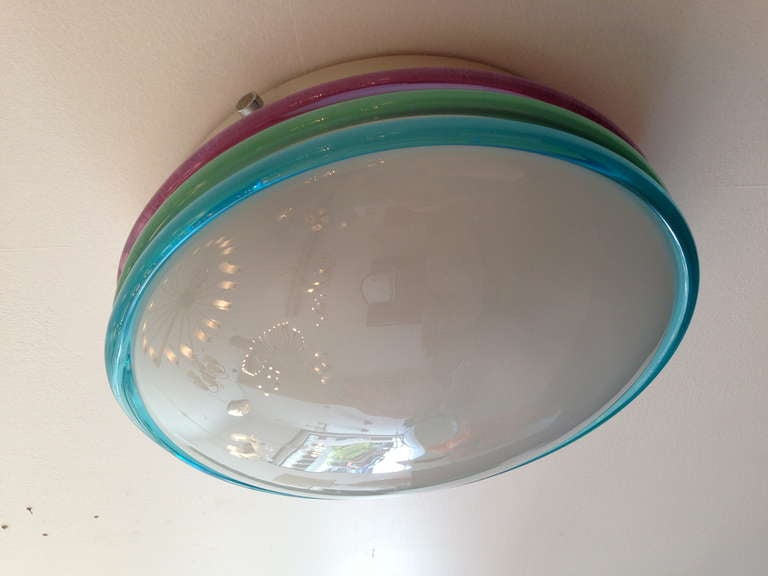 80s Italian Murano Glass Ceiling Light