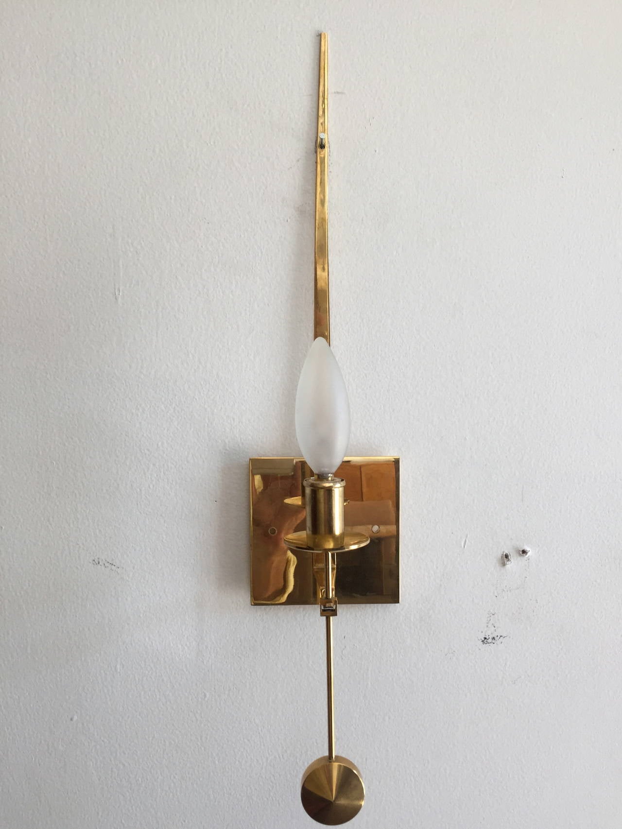 Brass Set of Six Pierre Forssell Wall Lights For Sale