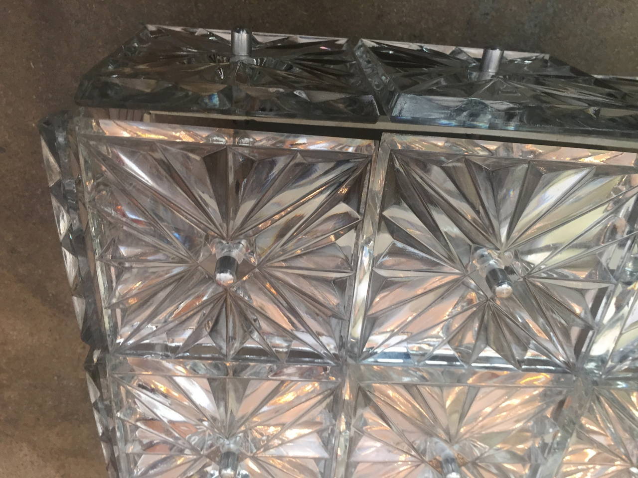 Kinkeldey Crystal Flush Light In Excellent Condition In New York, NY