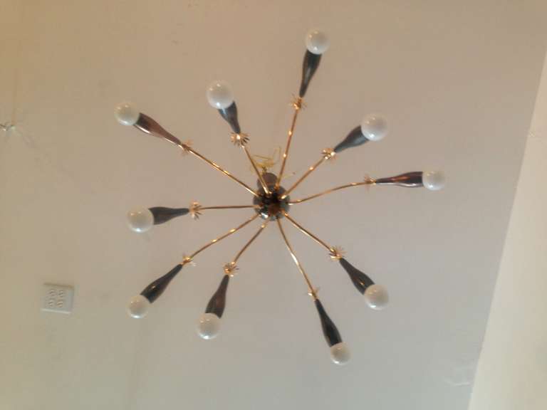 French Moderne Flush Pendant Sputnik In Excellent Condition In New York, NY