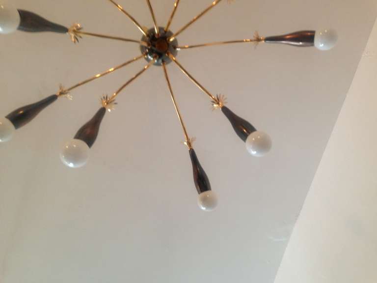 Mid-20th Century French Moderne Flush Pendant Sputnik