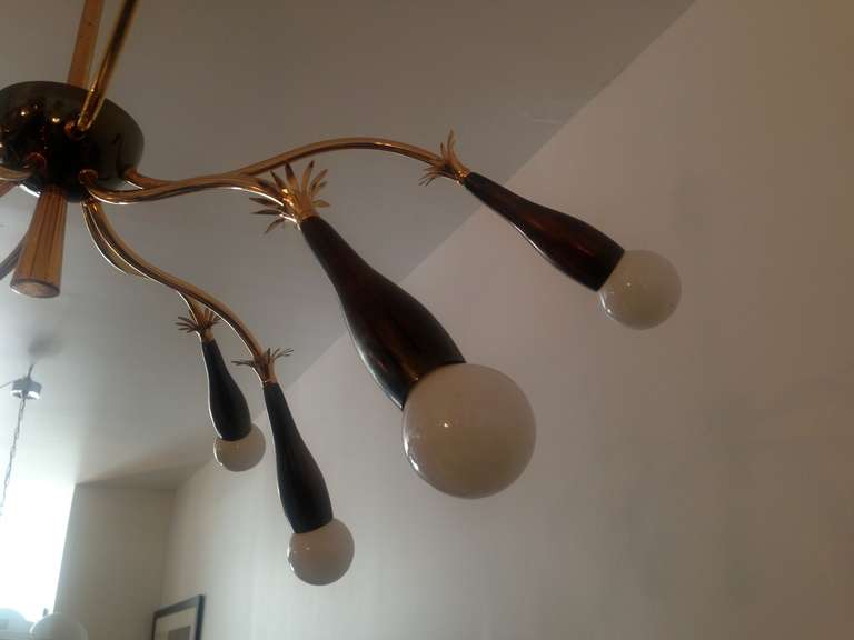 French Moderne Flush Pendant Sputnik 1