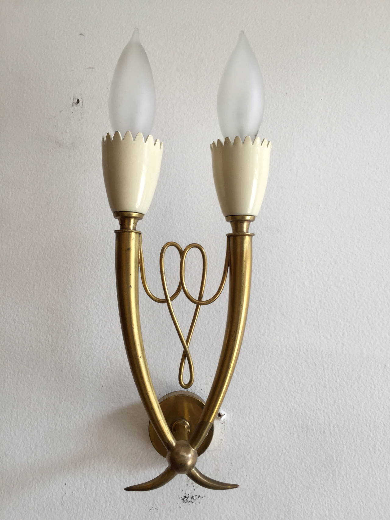 Mid-20th Century Pair of Italian 1960s Wall Lights