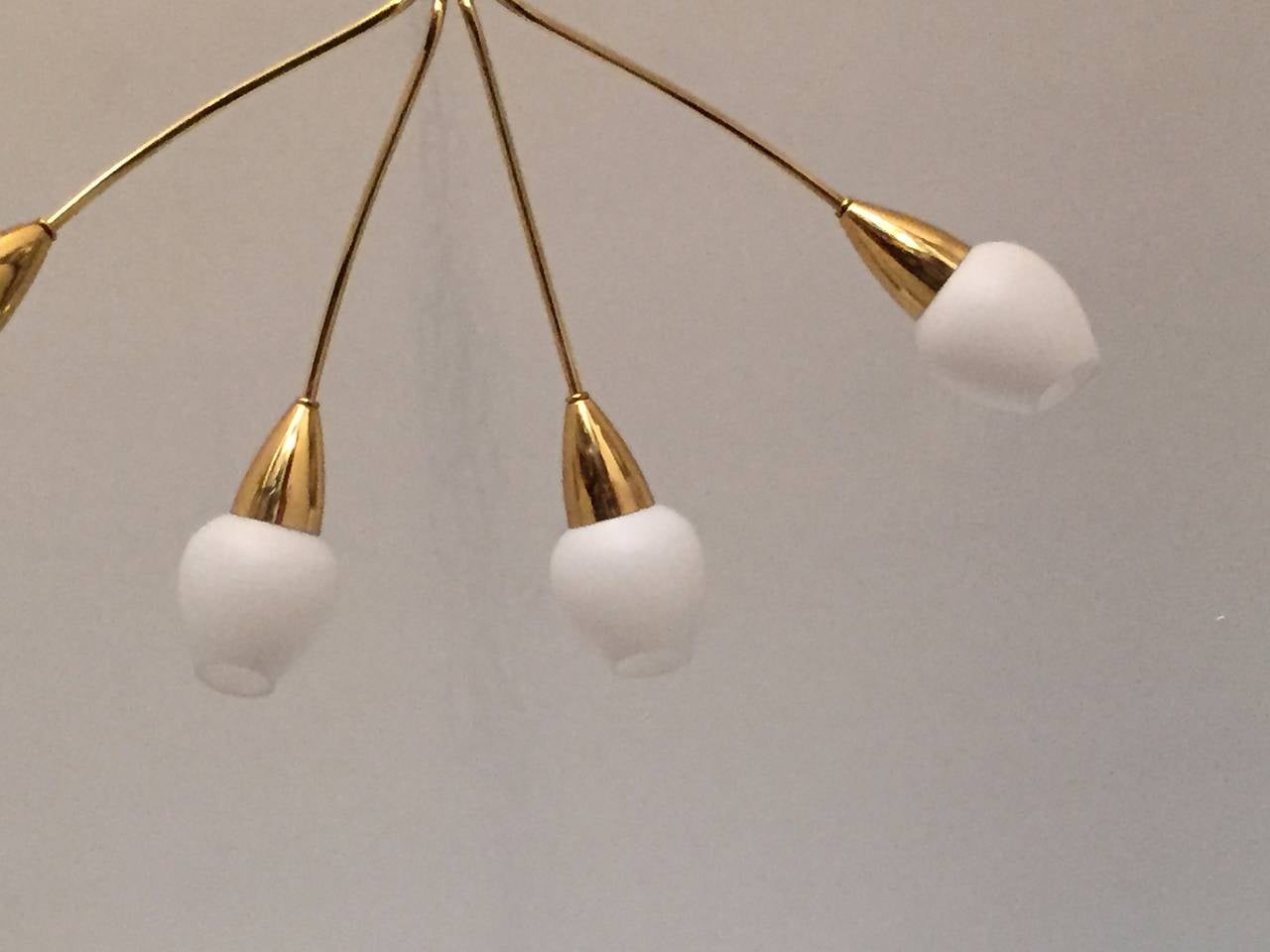 Pair of Italian 1950s Flush Chandeliers In Excellent Condition In New York, NY