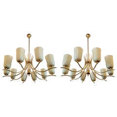 Retro Pair of Grand 50's Chandeliers