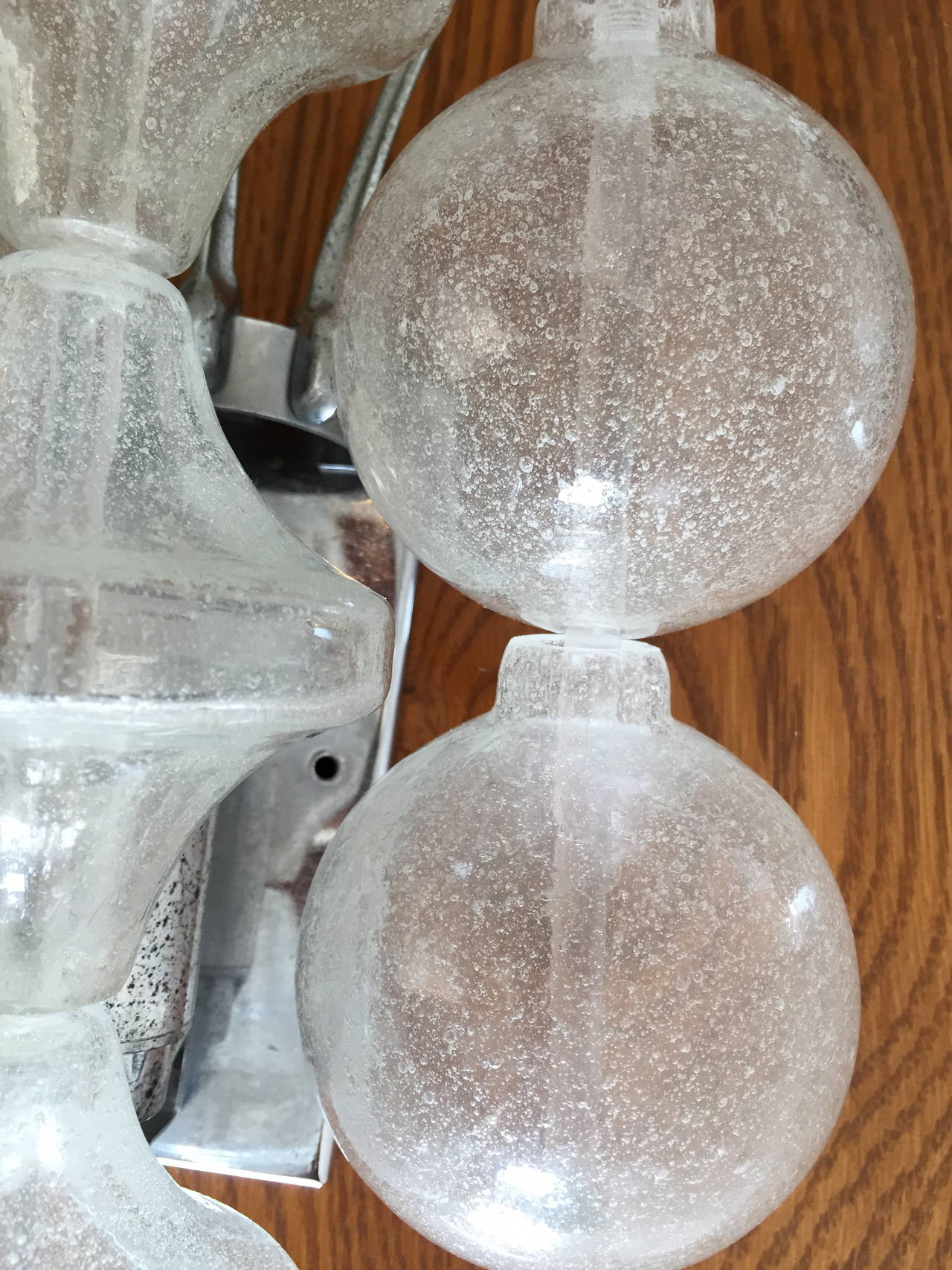 Mid-20th Century Set of Three Kalmar Glass Sconces