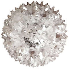 Italian 60's Glass Floral Flush Light