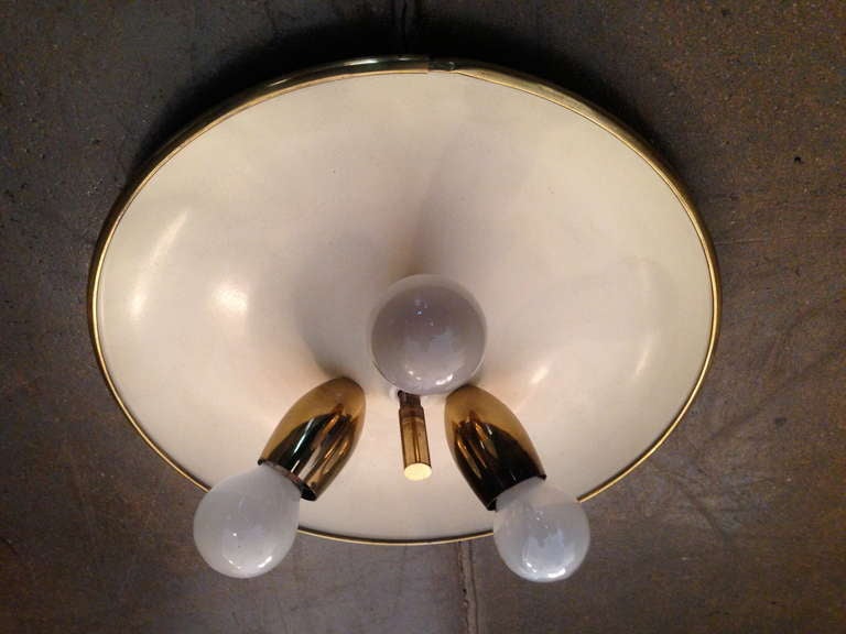 Italian 1950s Flush Ceiling Light In Good Condition In New York, NY