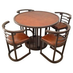 Josef Hoffmann Game/Dining  Table and Chairs Set
