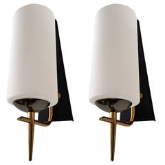 Pair of 60s French Moderne Wall Sconces