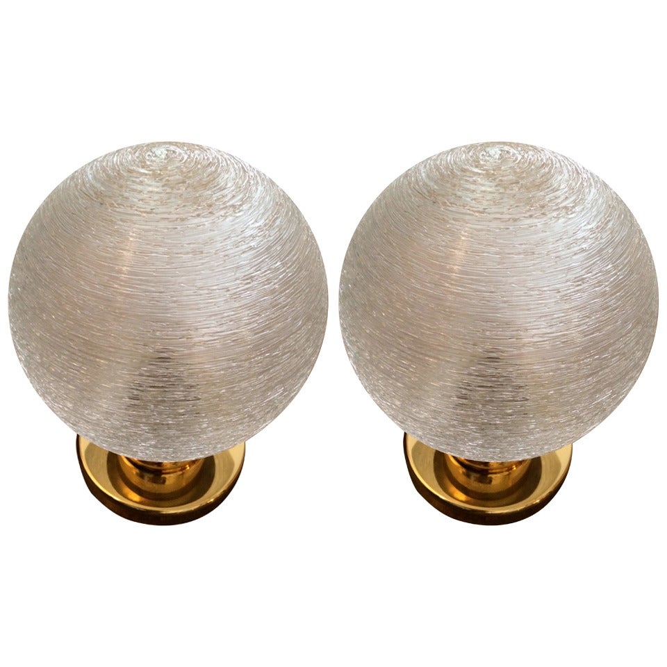 Pair of Doria Glass Wall or Ceiling Lights