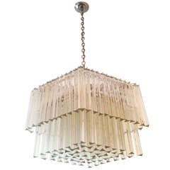 70s Modernist Glass Chandelier