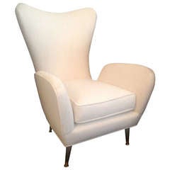 Mid-Century Italian 1950s Wing Chair