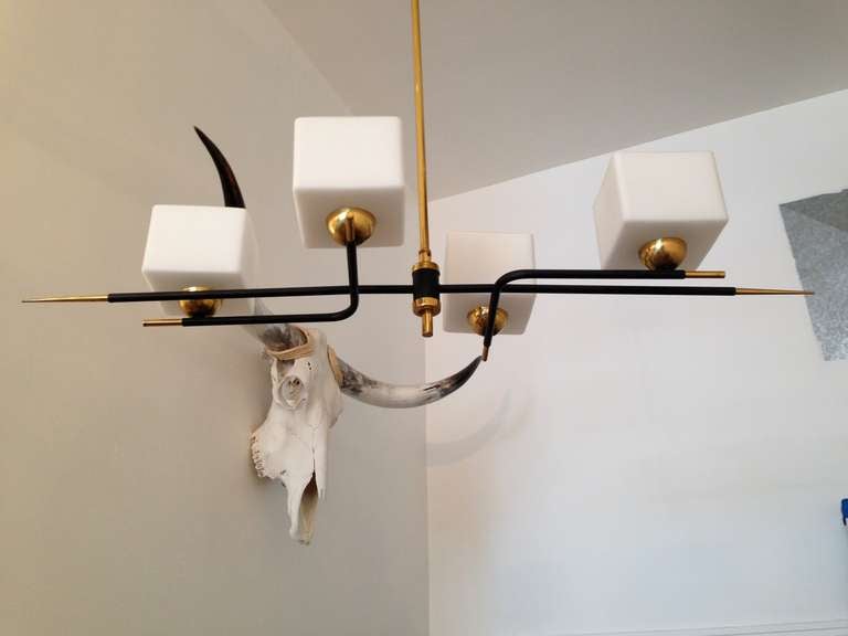 Mid-20th Century French 60's Billiard Chandelier