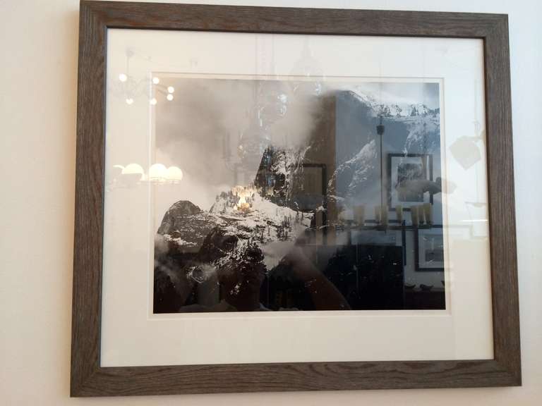 An original signed vintage silver gelatin print by American photographer, Chuck Henningsen. Signed on the front and with a studio stamp on the back. Gray distressed wood frame included. The image is 15 in; x 18.75 in. Matching second print