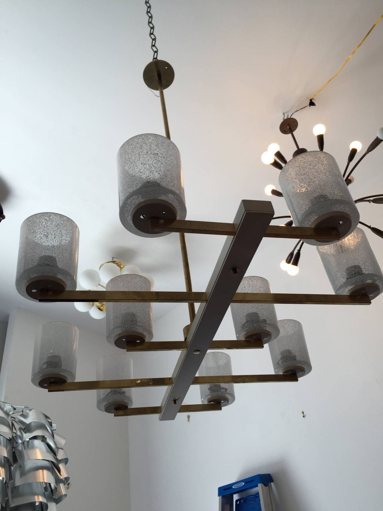 Italian 1950s Modernist Chandelier In Excellent Condition In New York, NY
