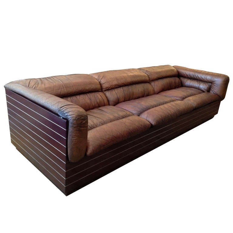 80s Saporiti Italian Leather Sofa at 1stdibs