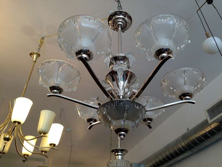 French Art Deco Chandelier For Sale 4