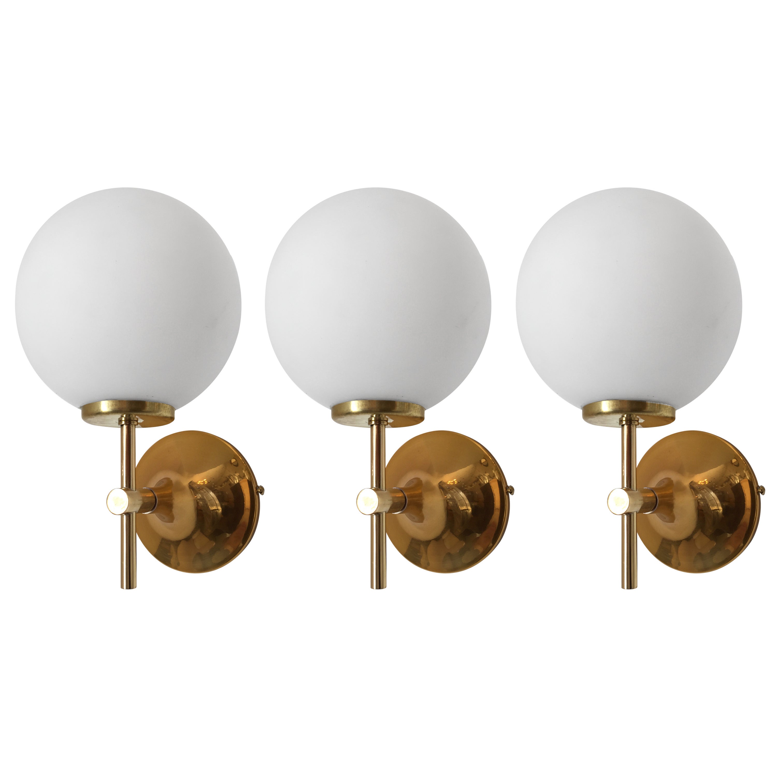 Set of Three 1960s Swiss Max Bill Wall Lights