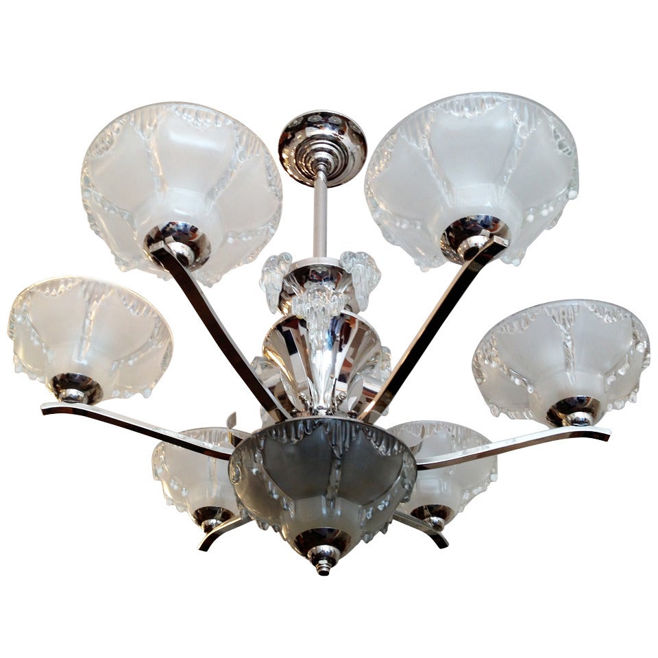 Lampadario Art Deco francese