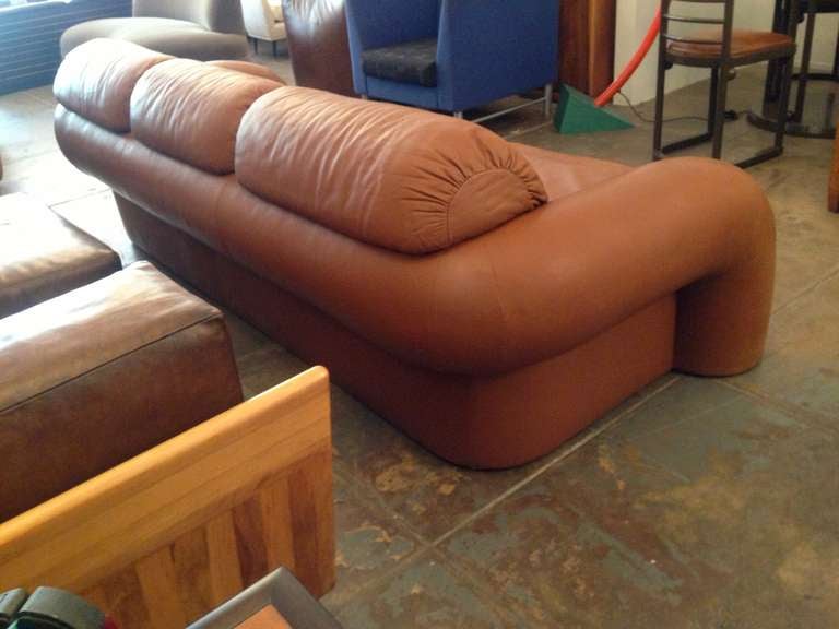Unknown Directional 70's Leather Sofa