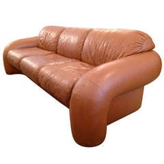 Directional 70's Leather Sofa