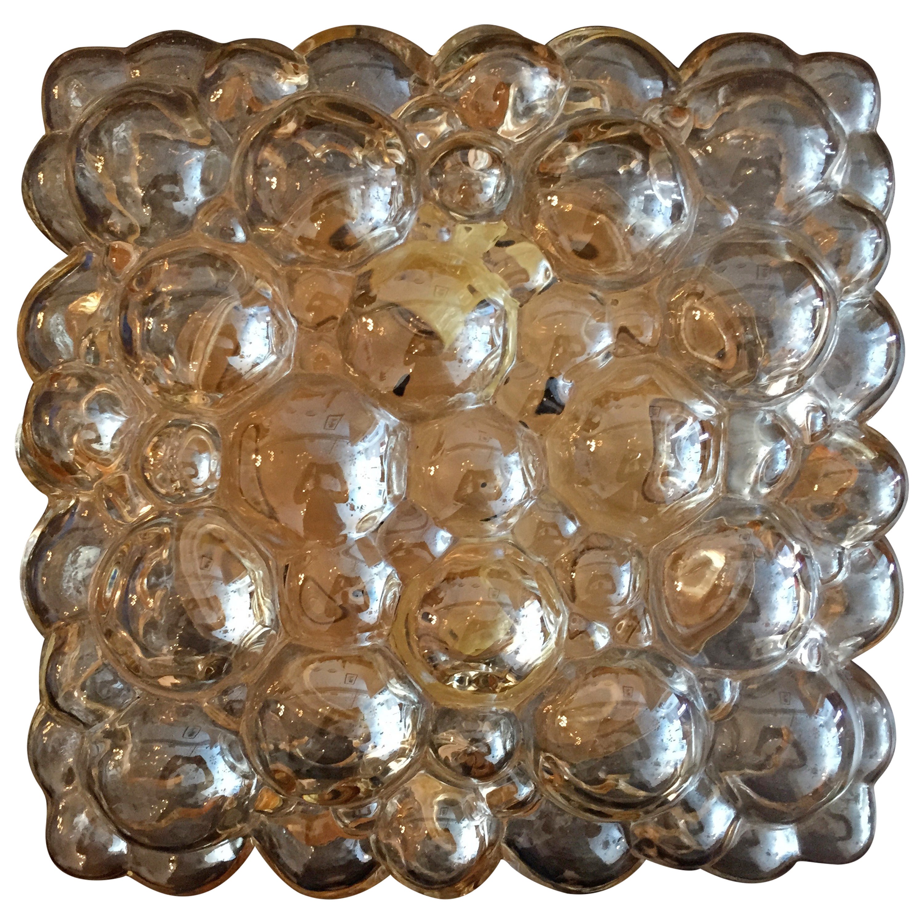 Limburg Glass Square Bubble Flush Light