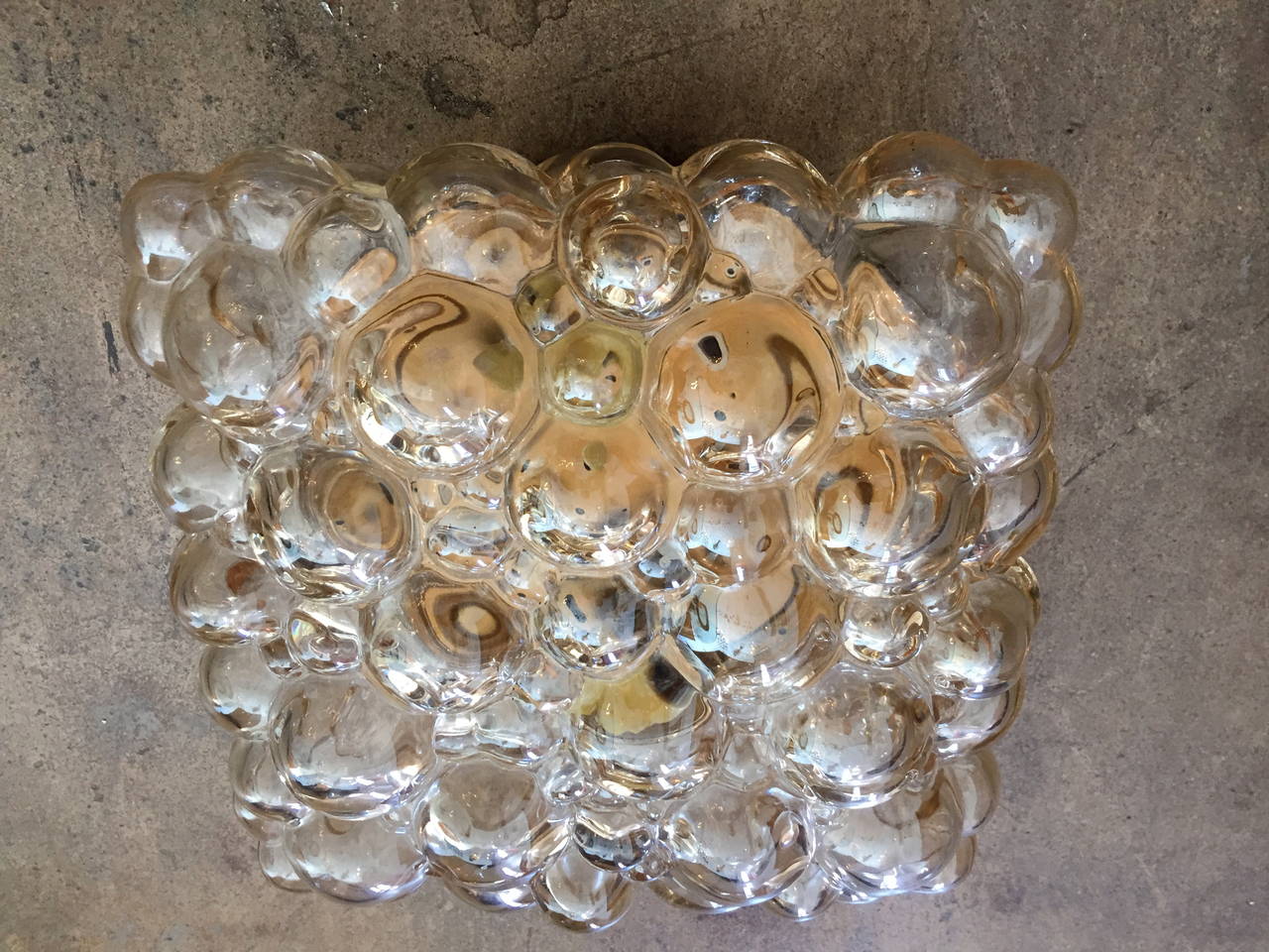 Art Glass Limburg Glass Square Bubble Flush Light