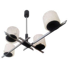 French 1960s Modernist Chandelier 8