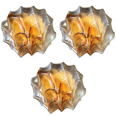 Set of Three Murano Wall Ceiling Flush Lights 11