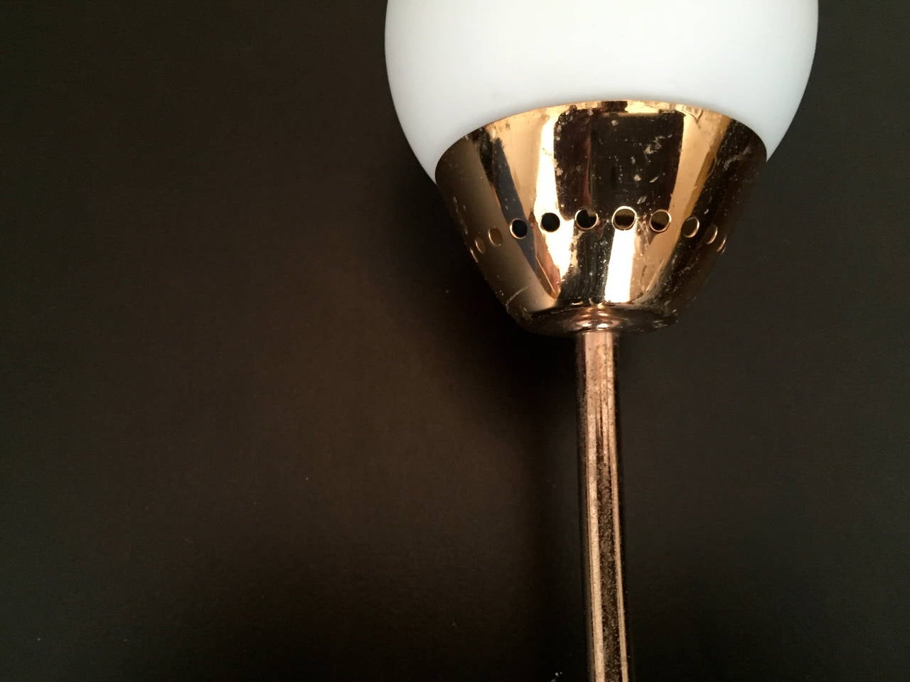 Mid-20th Century Pair of French Moderne Rose Gold Sconces