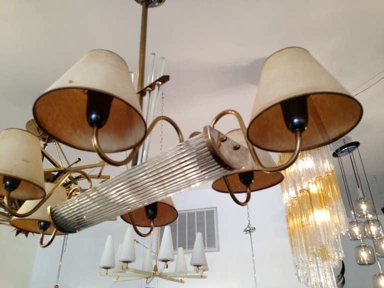 Mid-20th Century French Moderne Billiard Chandelier For Sale