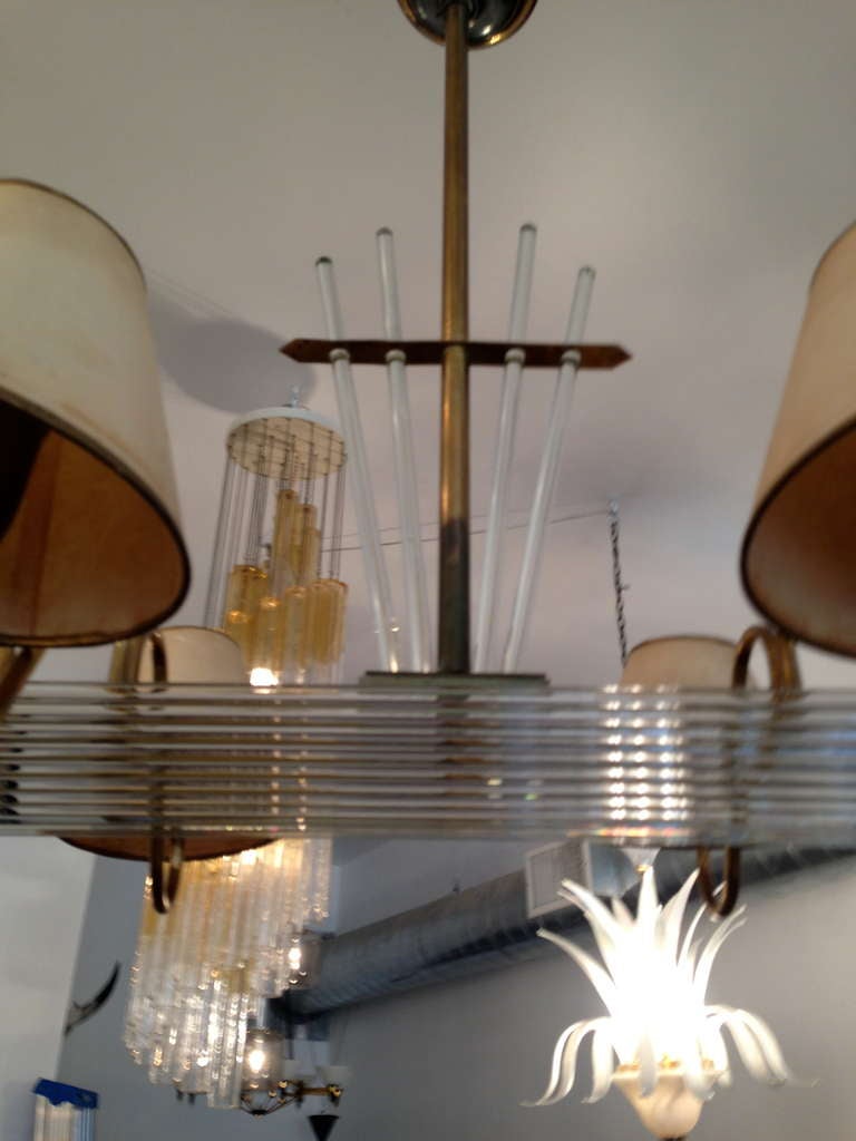 French Moderne Billiard Chandelier In Excellent Condition For Sale In New York, NY