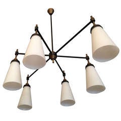 Retro French 50s Modernist Chandelier