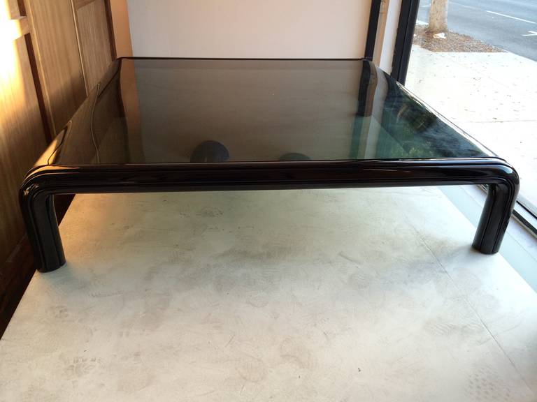 Mid-Century Modern Large Gae Aulenti Glass Table