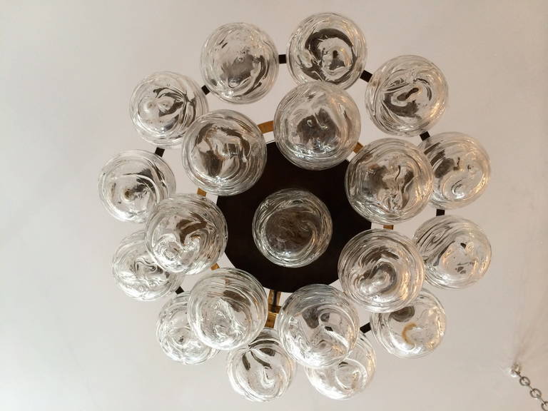 Doria Hand Blown Glass Ball Flush Pendant