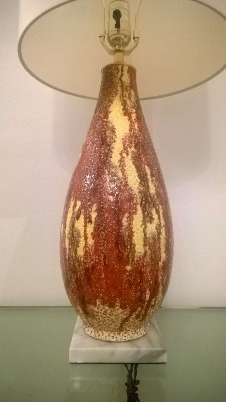 italian table lamp in italian art pottery